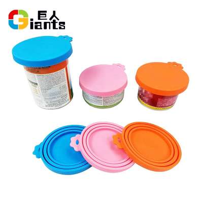 3 Standard Size Food Cans Pet Food Can Cover Silicone Can Lids for Dog and Cat Food